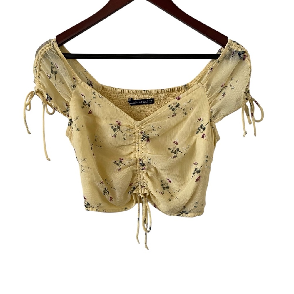 Abercrombie & Fitch Yellow Floral Crop Top Women’s XS